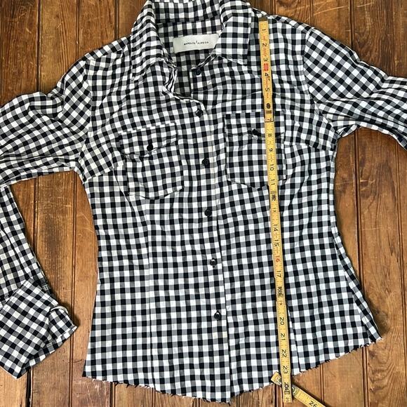 Women’s Marques Almeida black white check long sleeve blouse top size large - Picture 10 of 10